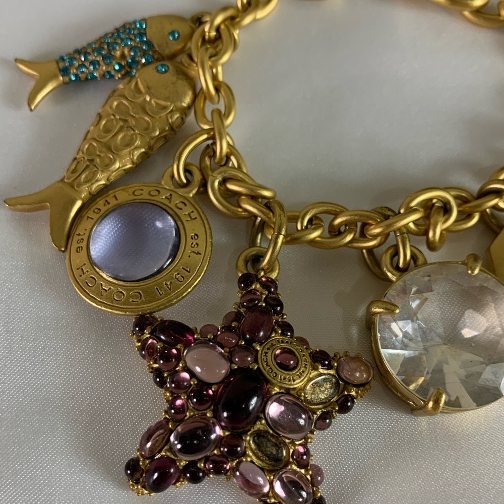 NEW $750 LIMITED EDITION COLLECTIBLE COACH BEACH STARFISH Y2K CHARM BRACELET - Picture 2 of 11